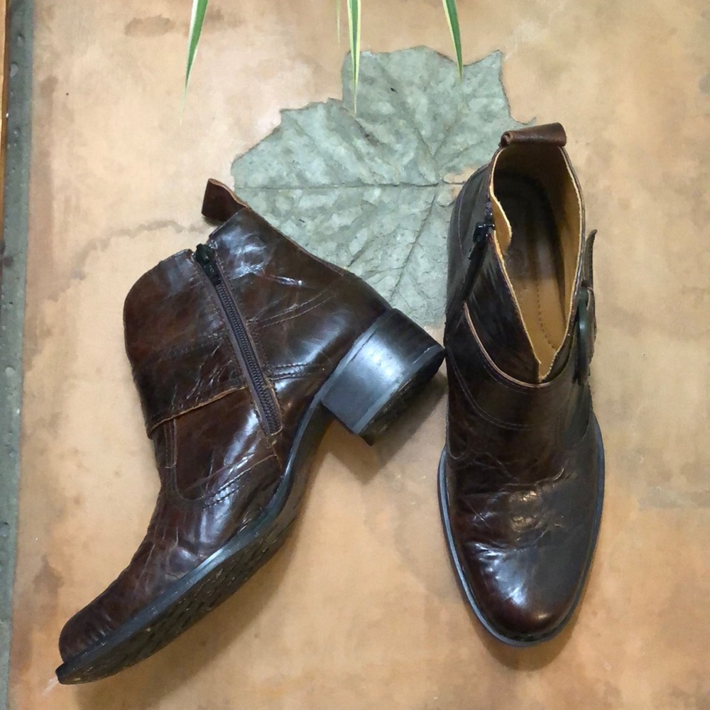 Born crown distressed leather ankle booties